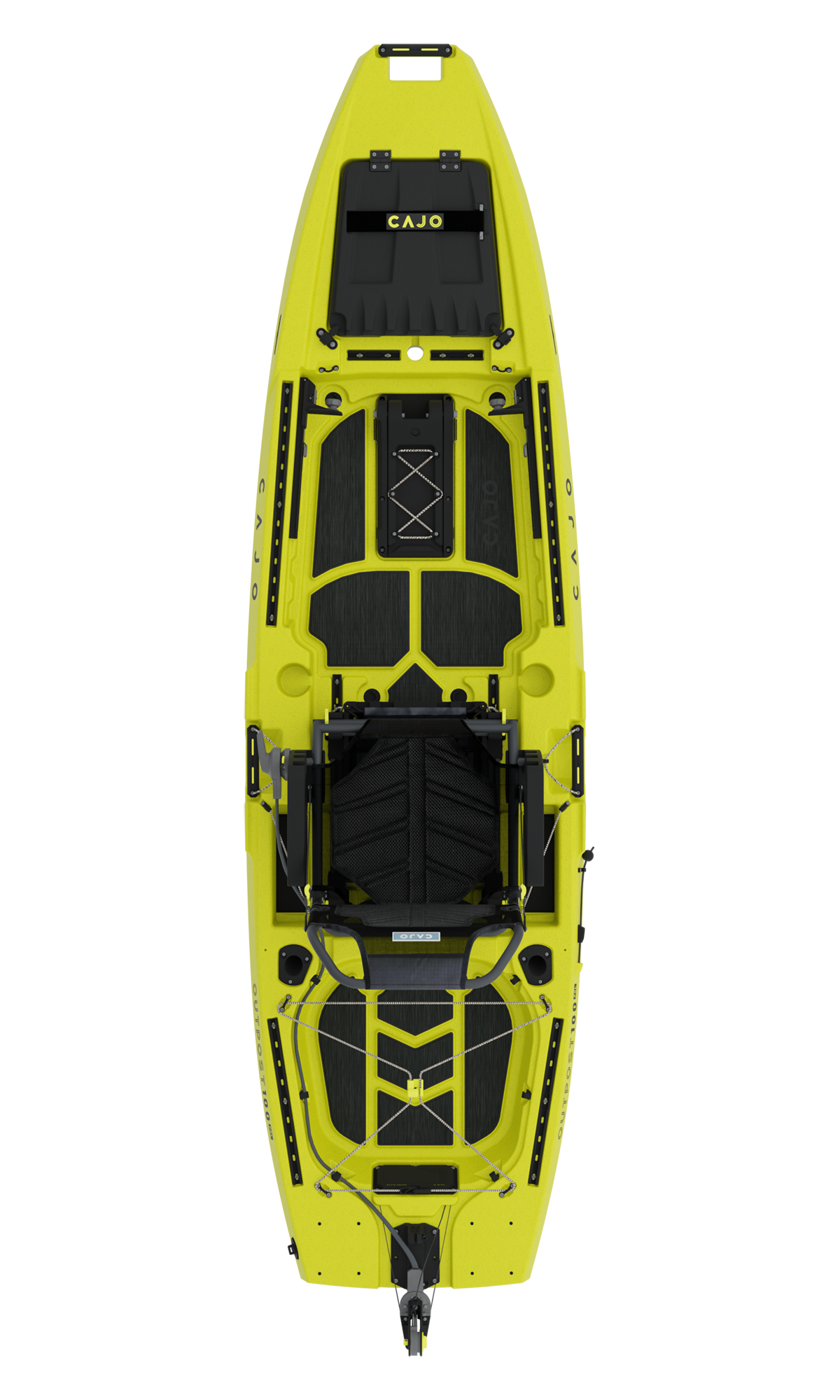 Outpost 100 PDL Pro Series kayak in Seagrass Yellow, top view