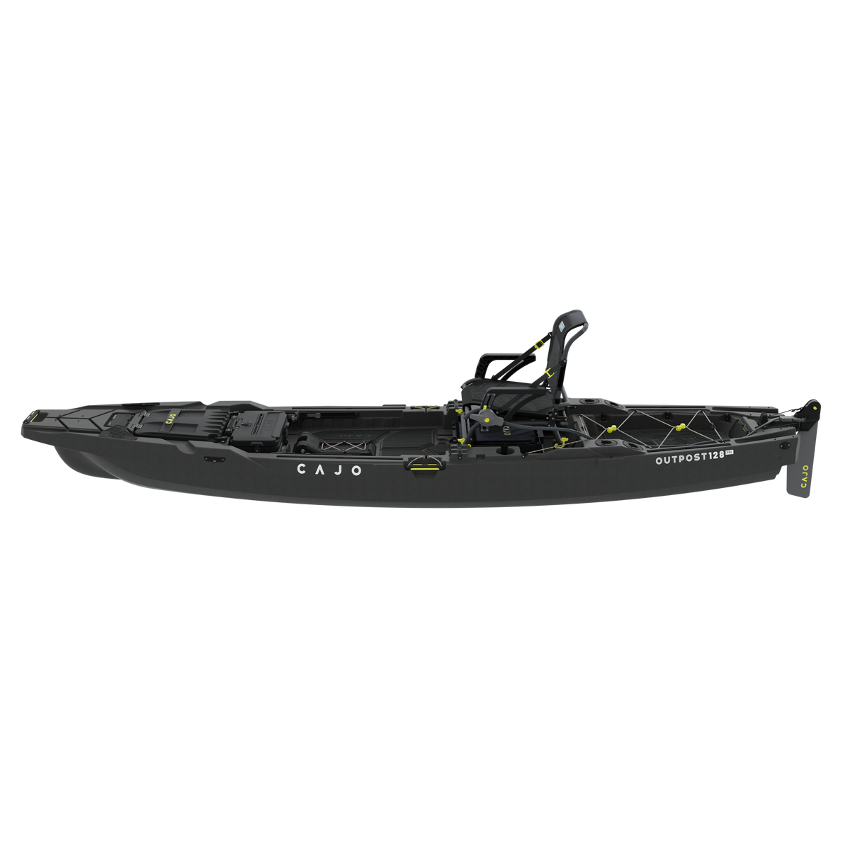 Outpost 128 PDL in Carbon Gray, hull only, low side view