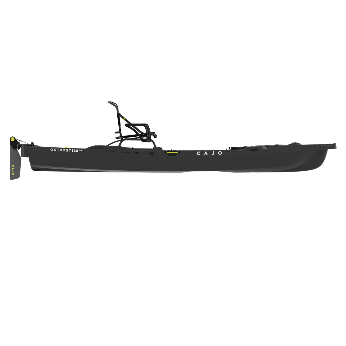 Outpost 128 PDL in Carbon Gray, hull only, side view