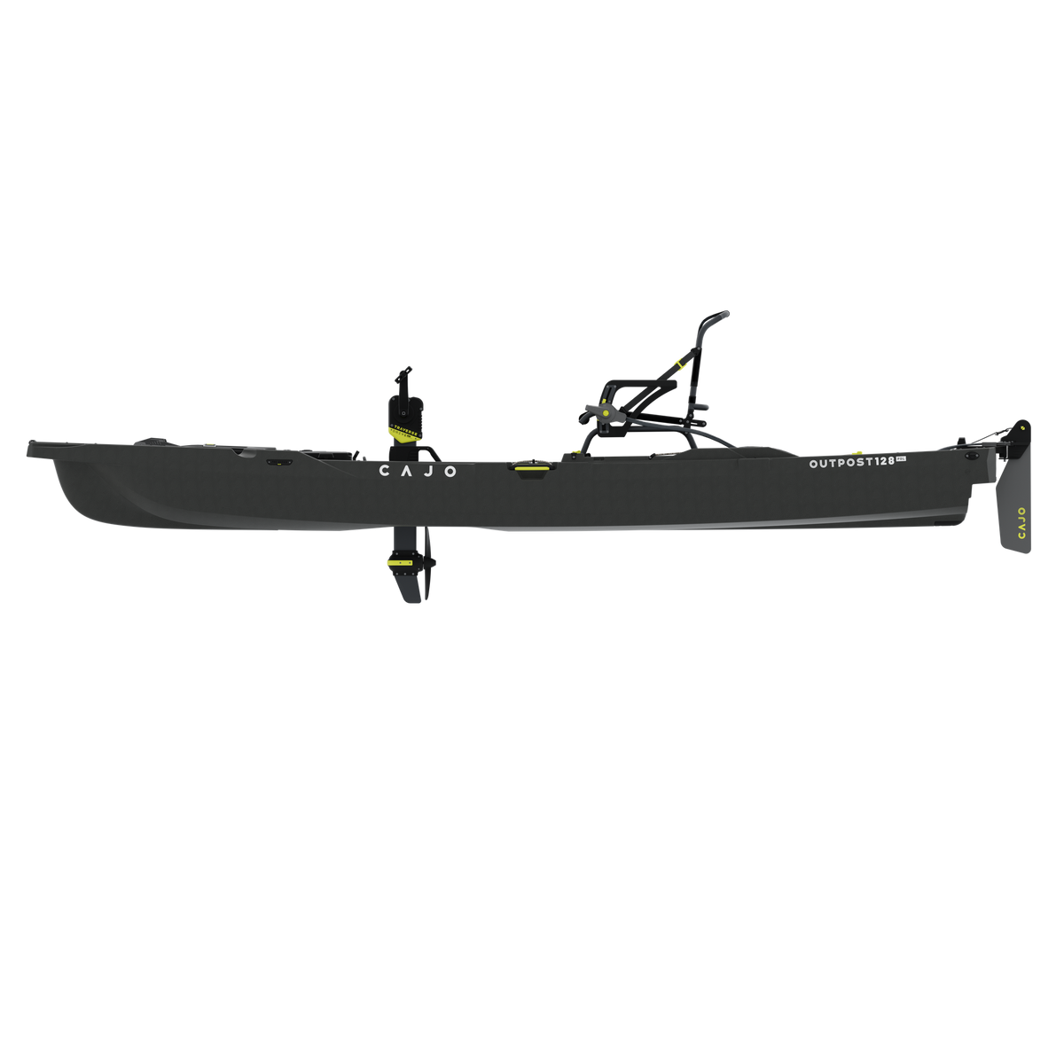 Outpost 128 PDL in Carbon Gray, with Traverse pedal drive, side view