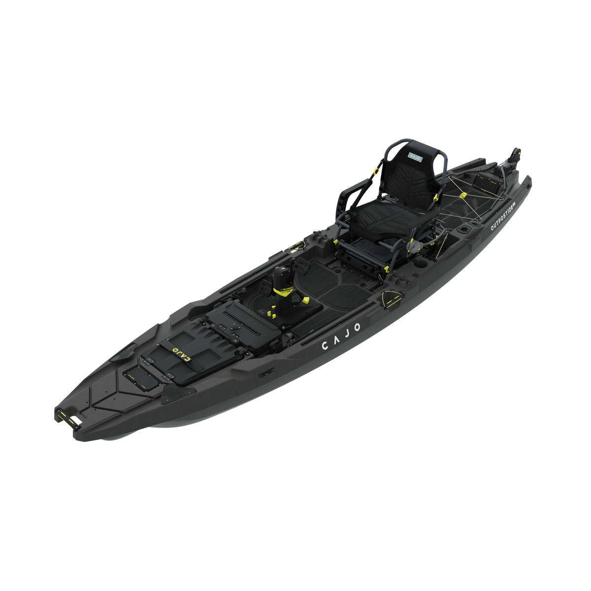 Outpost 128 PDL in Carbon Gray, with Traverse pedal drive, three-quarter view
