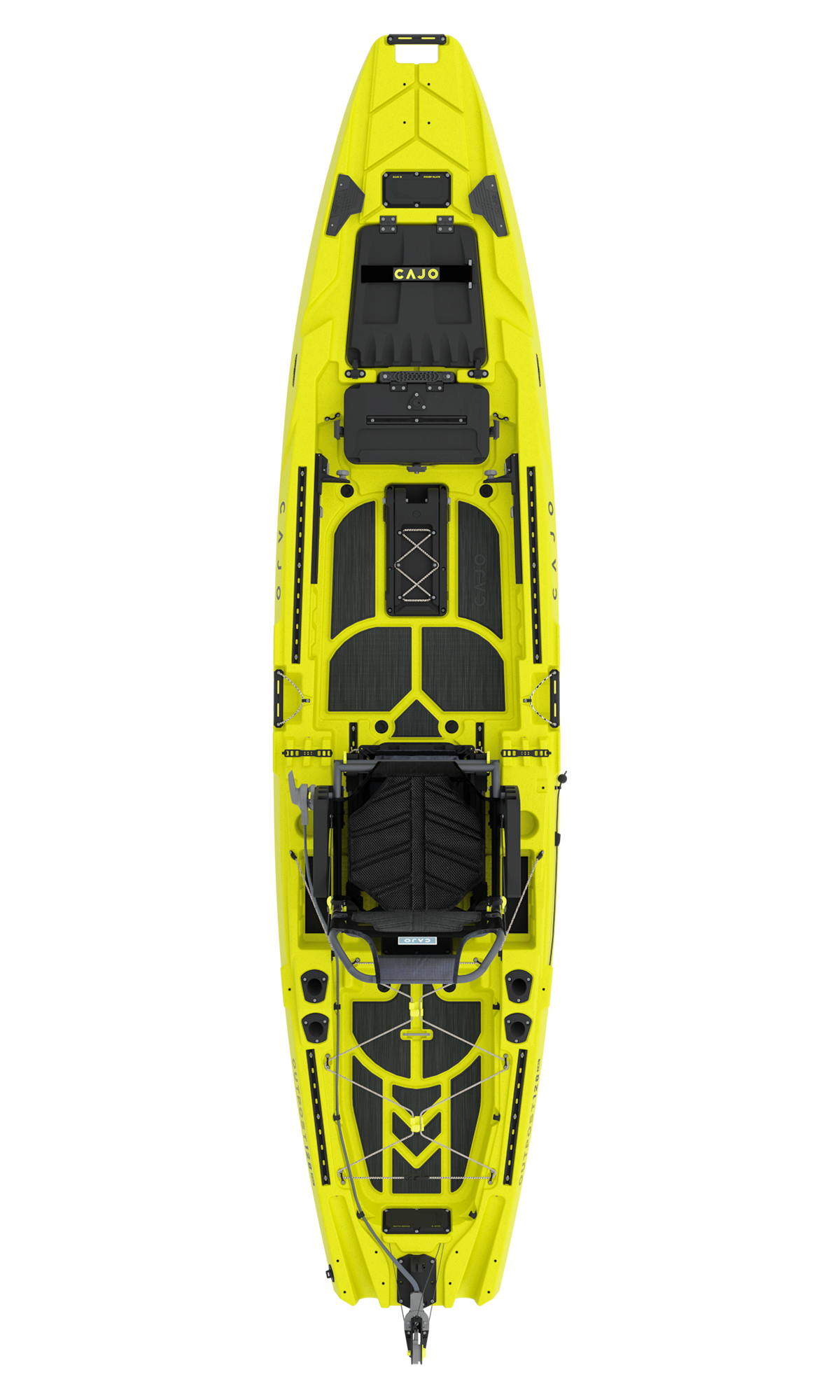 Outpost 128 PDL Pro Series kayak in Seagrass Yellow, top view