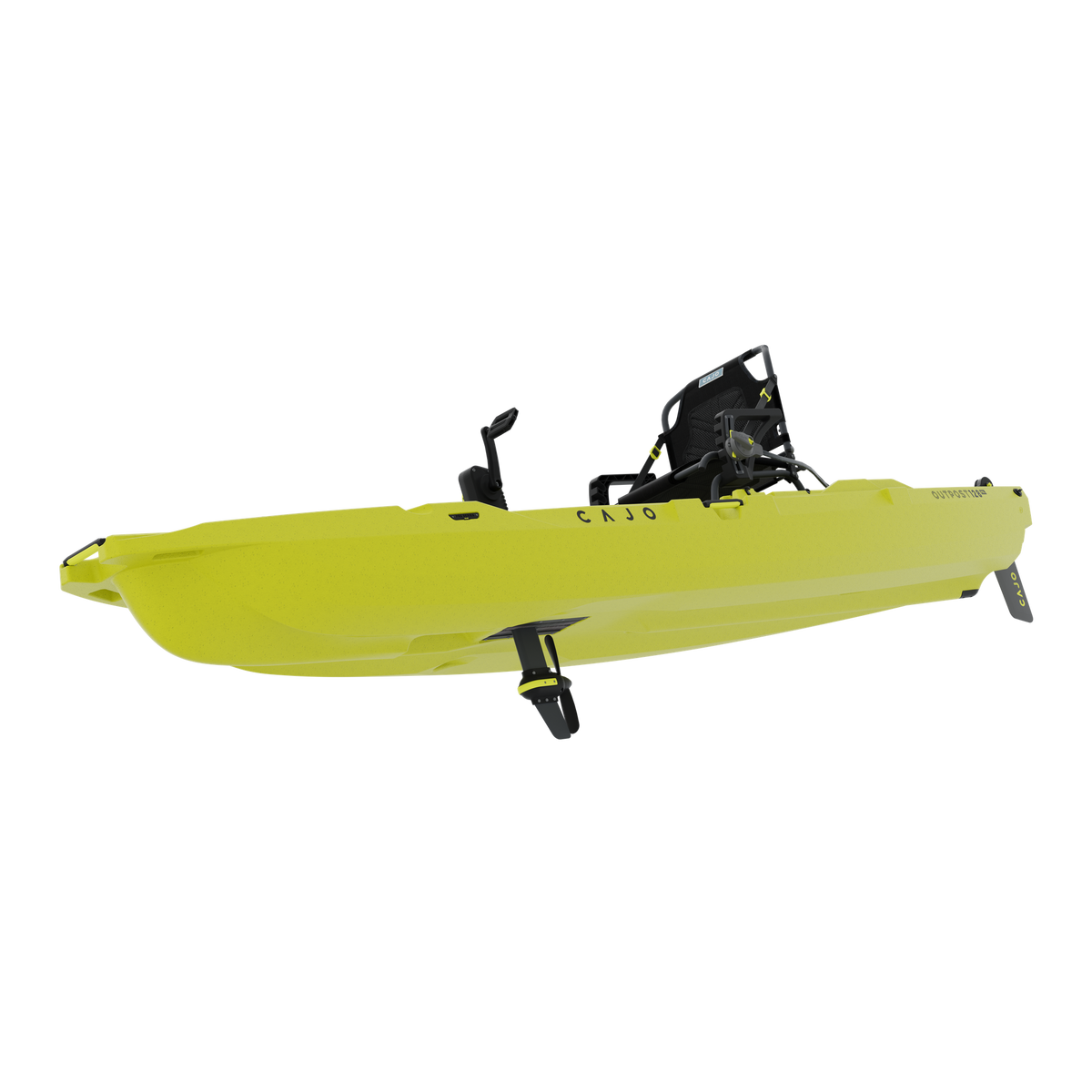 Outpost 128 PDL in Seagrass Yellow, with Traverse pedal drive, under side